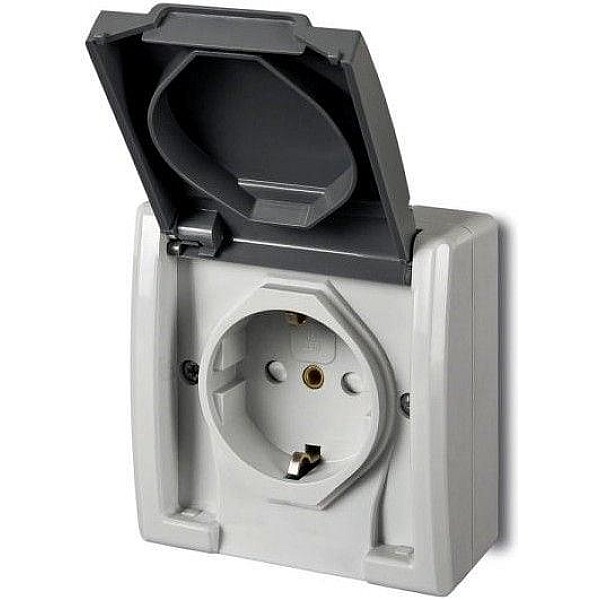 SOCKET AQUANT GREY IP55 1244-10