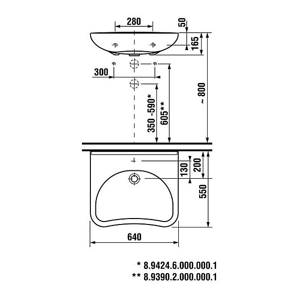 WASHBASIN FOR DISABLED PERSONS MIO