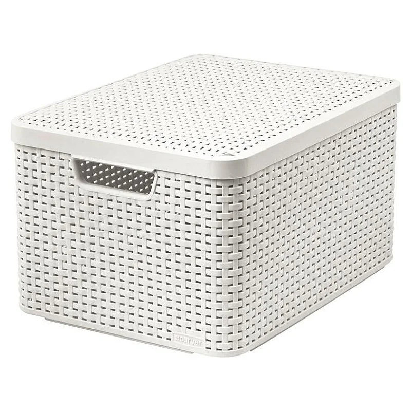 Curver Daiktadėžė su dangčiu Style, kreminės baltos spalvos, 30l, L