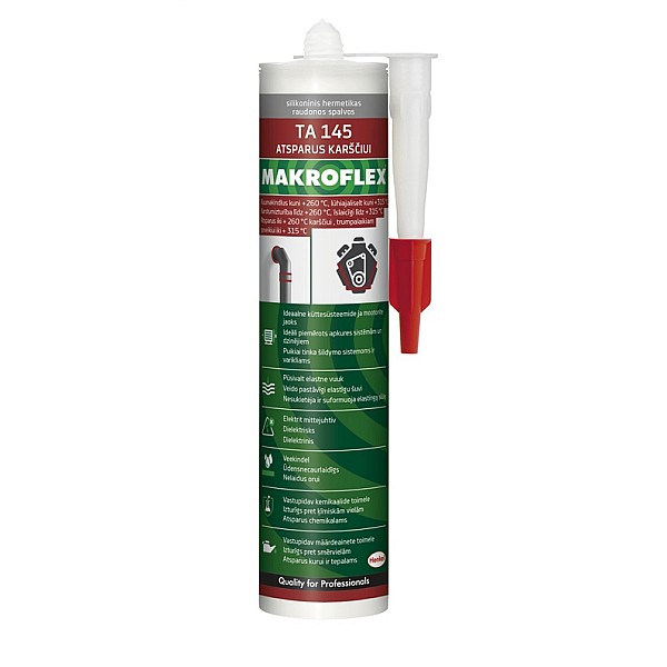 Hermētiķis Makroflex TA 145 Thermo resistant. 300 ml.sarkana