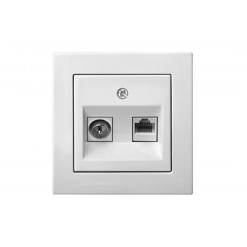 Antenos ir kompiuterio lizdas LIREGUS EPSILON. baltos spalv. Antenos ir kompiuterio lizdas LIREGUS EPSILON. baltos spalv.