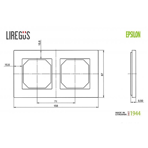 Dvivietis rėmelis LIREGUS EPSILON. baltos spalvos