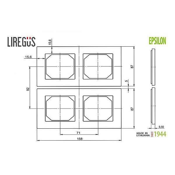 Dvivietis rėmelis LIREGUS EPSILON. baltos spalvos