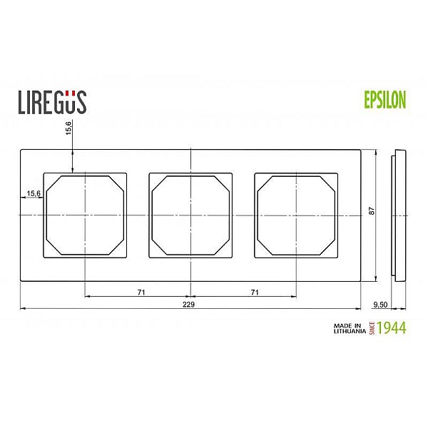 Trivietis rėmelis LIREGUS EPSILON. baltos spalvos