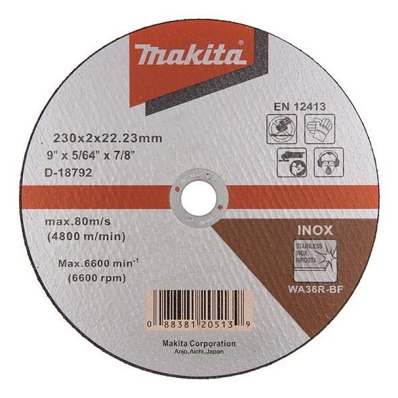 CUTTING DISC 230X2.0 WA36R INOX MAKITA