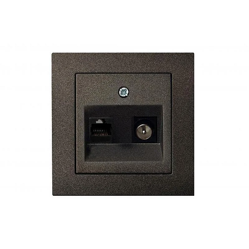 Antenos ir kompiuterio lizdas LIREGUS EPSILON. juodos spalv. Antenos ir kompiuterio lizdas LIREGUS EPSILON. juodos spalv.