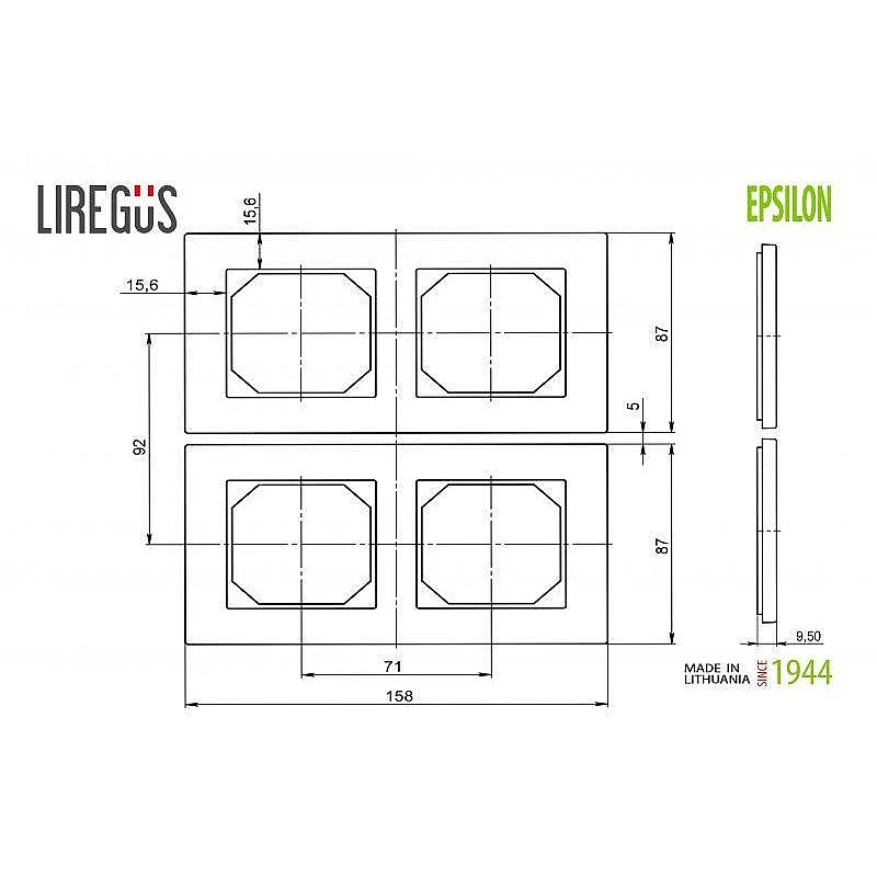 Dvivietis rėmelis LIREGUS EPSILON. riešutmedis Dvivietis rėmelis LIREGUS EPSILON. riešutmedis