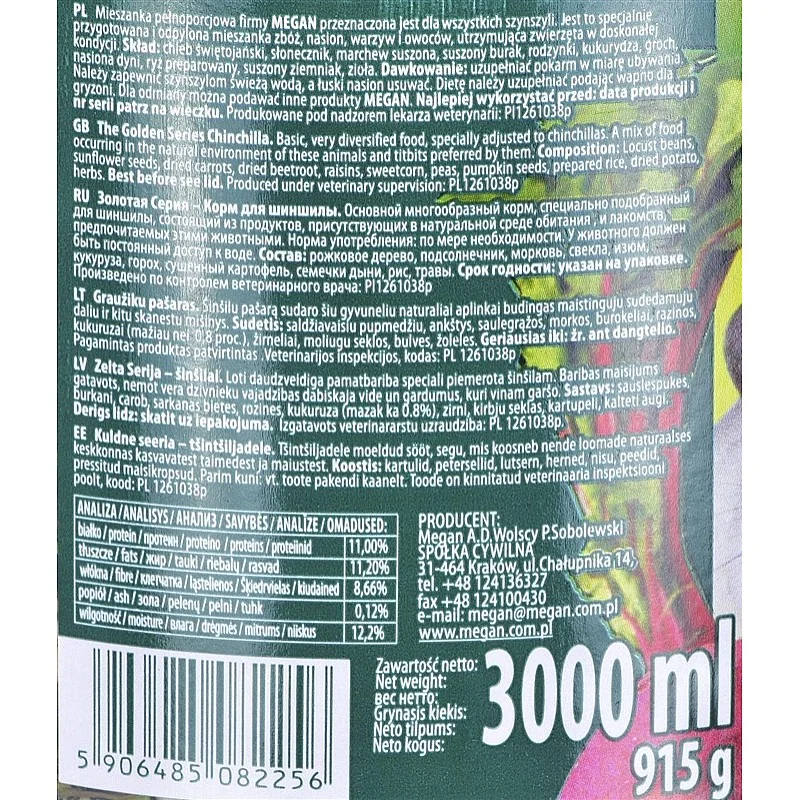 ŠINŠILU BARĪBA 3 L / 915 G