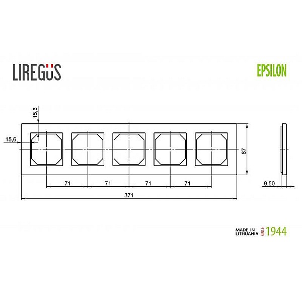 Penkiavietis rėmelis LIREGUS EPSILON. baltos spalvos