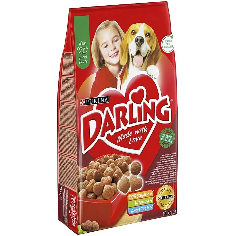 Sausas ėdalas šunims Darling. su mėsa ir daržovėmis. 10 kg
