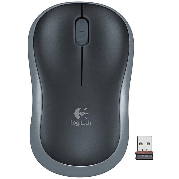 Belaidė kompiuterio pelė LOGITECH M185. juoda. pilka