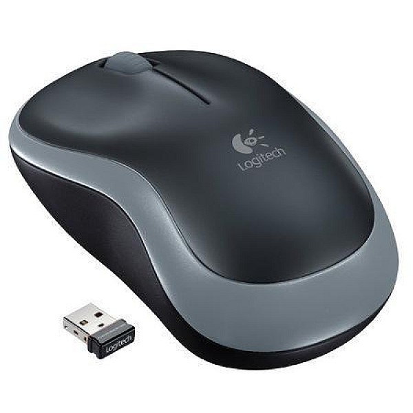 Belaidė kompiuterio pelė LOGITECH M185. juoda. pilka