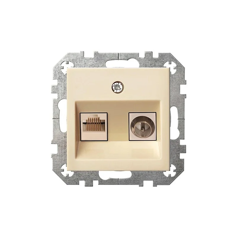 Antenos ir kompiuterio lizdas LIREGUS EPSILON. smėlio spalva