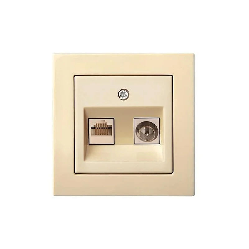 Antenos ir kompiuterio lizdas LIREGUS EPSILON. smėlio spalva Antenos ir kompiuterio lizdas LIREGUS EPSILON. smėlio spalva