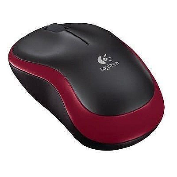 Belaidė kompiuterio pelė LOGITECH M185. juoda. raudona