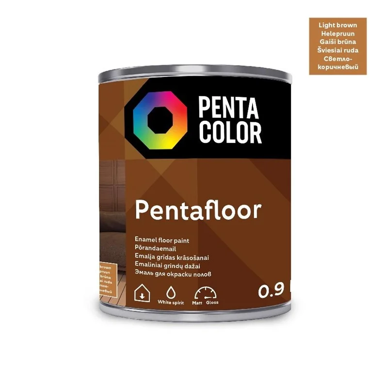 Grindų dažai Pentacolor Pentafloor. šviesiai rudi. 0.9 l