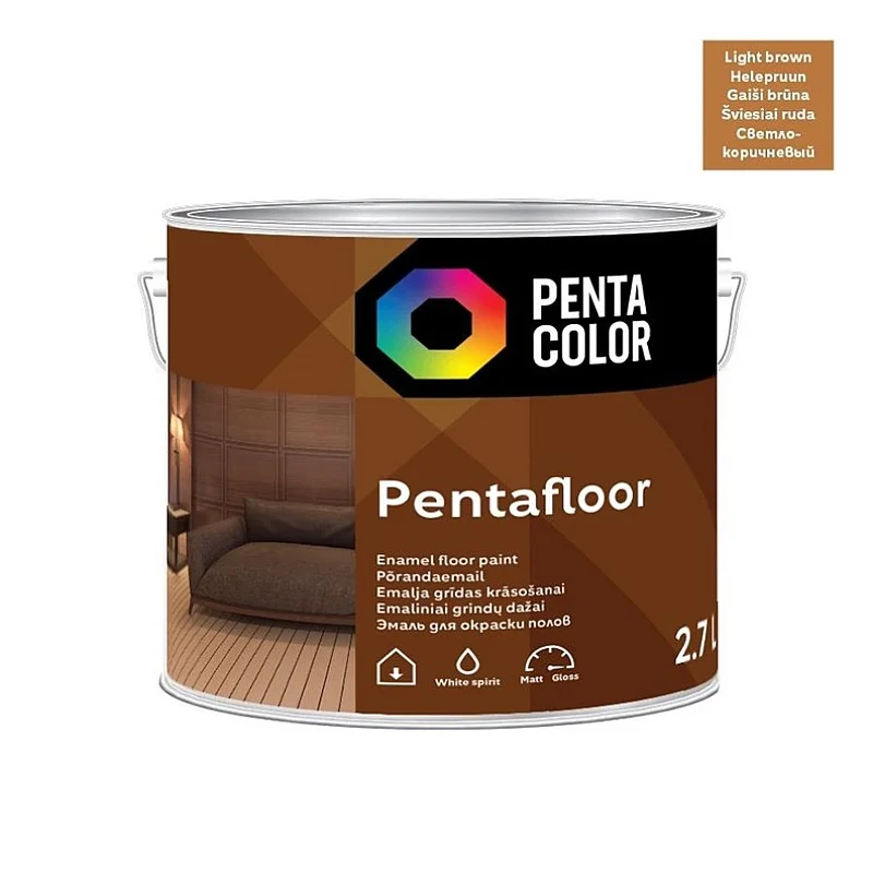 Grindų dažai Pentacolor Pentafloor. šviesai rudi. 2.7 l