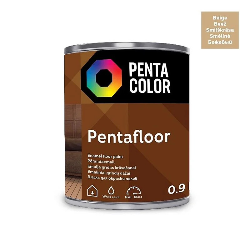 Grindų dažai Pentacolor Pentafloor. smėlio spalva. 0.9 l