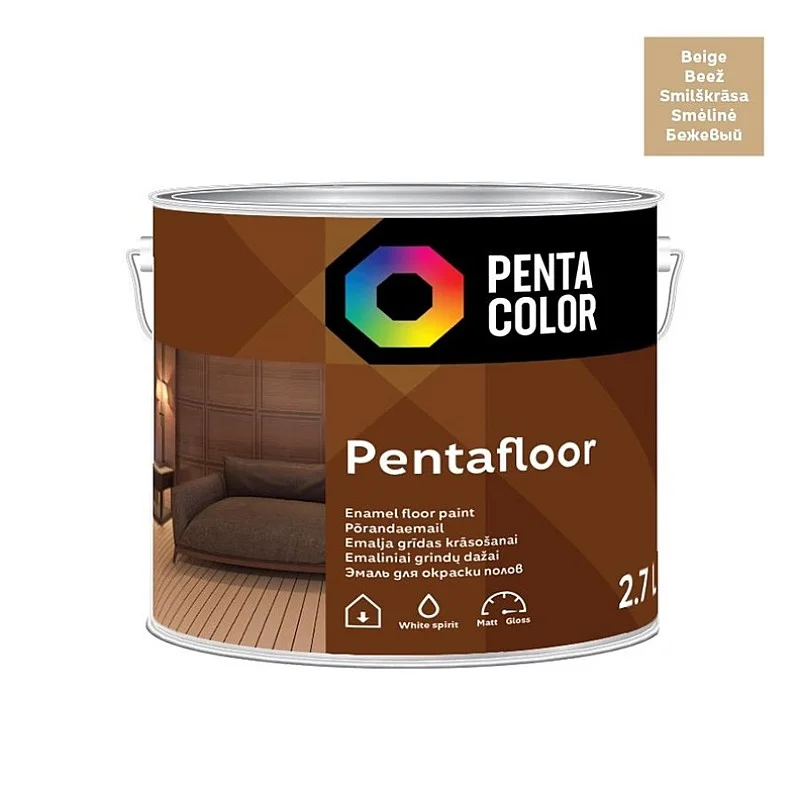 Grindų dažai Pentacolor Pentafloor. smėlio spalva. 2.7 l