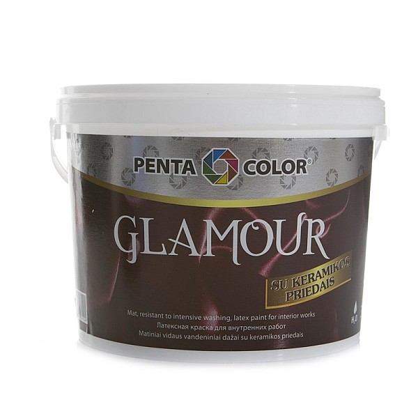 Dispersijas krāsa Pentacolor Glamour. balta. 3 l