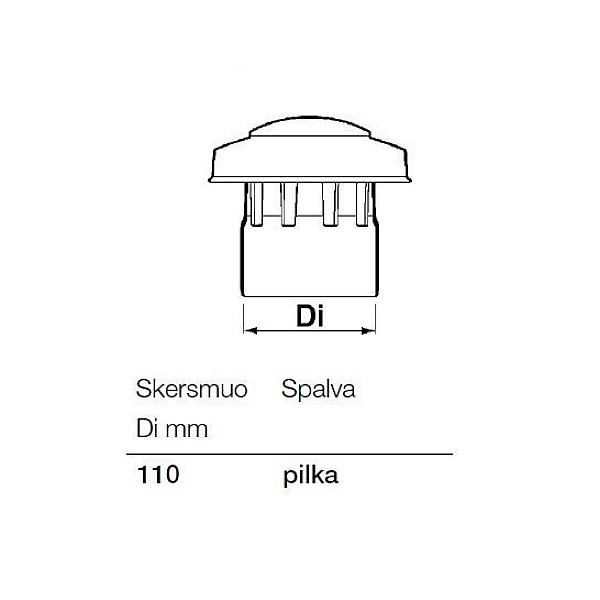 Ventiliacinis stogelis Wavin. Ø 110 mm