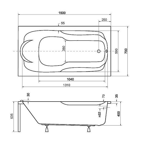 BATHTUB BONA 150 CM