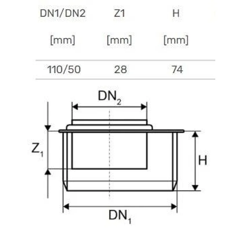 Pāreja iekšēja īss D50-110 PP (Magnaplast) Pāreja iekšēja īss D50-110 PP (Magnaplast)