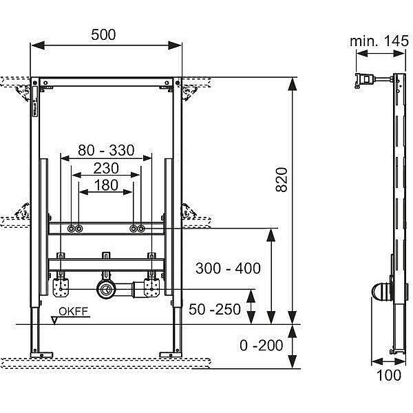 Tece H-820 Wall-Mounted Bidet Module 9330005