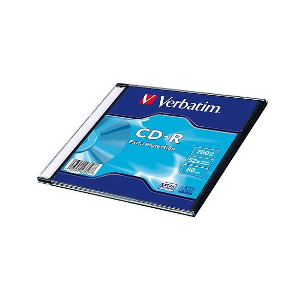 DISKS CD-R 700 MB 52X EXTRA PROTEECTION SLIM CASE (VERBATIM)