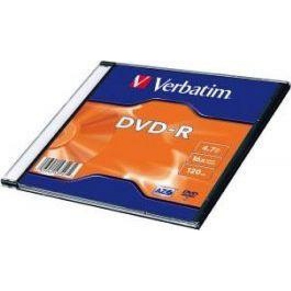 DISKS DVD-R 4.7 GB 16X PLĀNĀ KASTĪTĒ (VERBATIM)