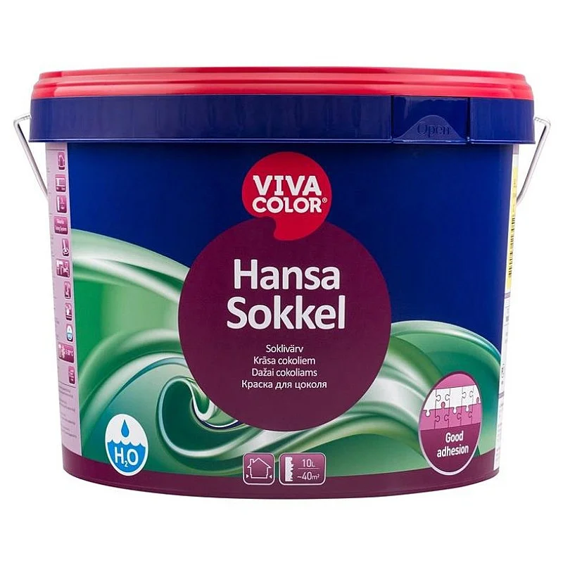 Fasadų dažai Vivacolor Hansa Sokkel A. balti. 9 l