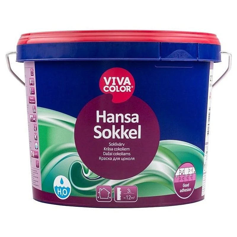 Fasadų dažai Vivacolor Hansa sokkel. C bazė. matiniai. 2.7 l