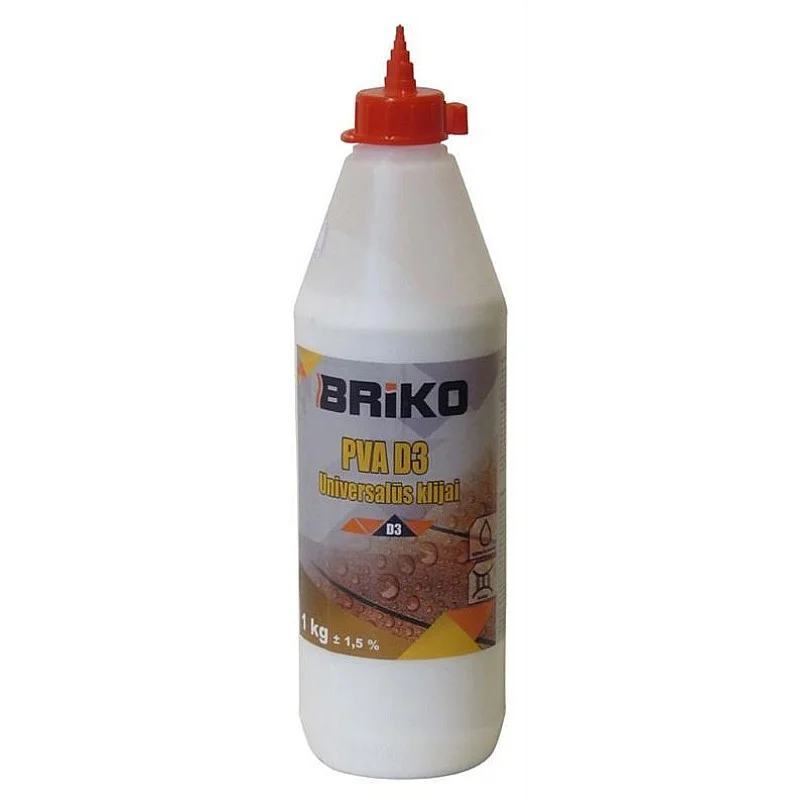 Universalūs PVA D3 klijai Briko. 1 kg Universalūs PVA D3 klijai Briko. 1 kg