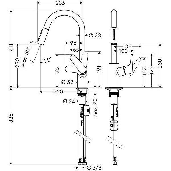 Virtuvinis maišytuvas Hansgrohe Focus 318158