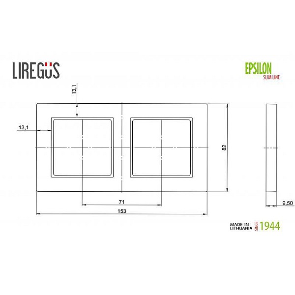 Dvivietis rėmelis LIREGUS EPSILON. baltos spalvos