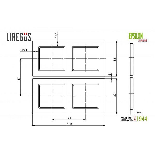 RĀMIS LIREGUS EPSILON SLIM 2-VIET. BALTS