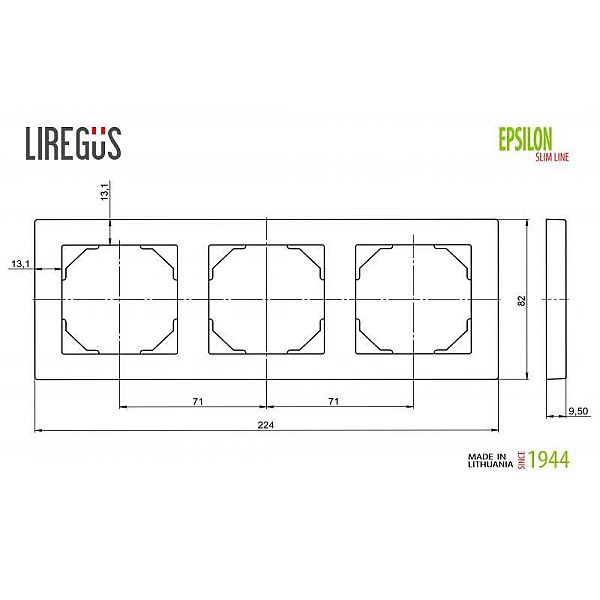 RĀMIS LIREGUS EPSILON SLIM 3-VIET. BALTS