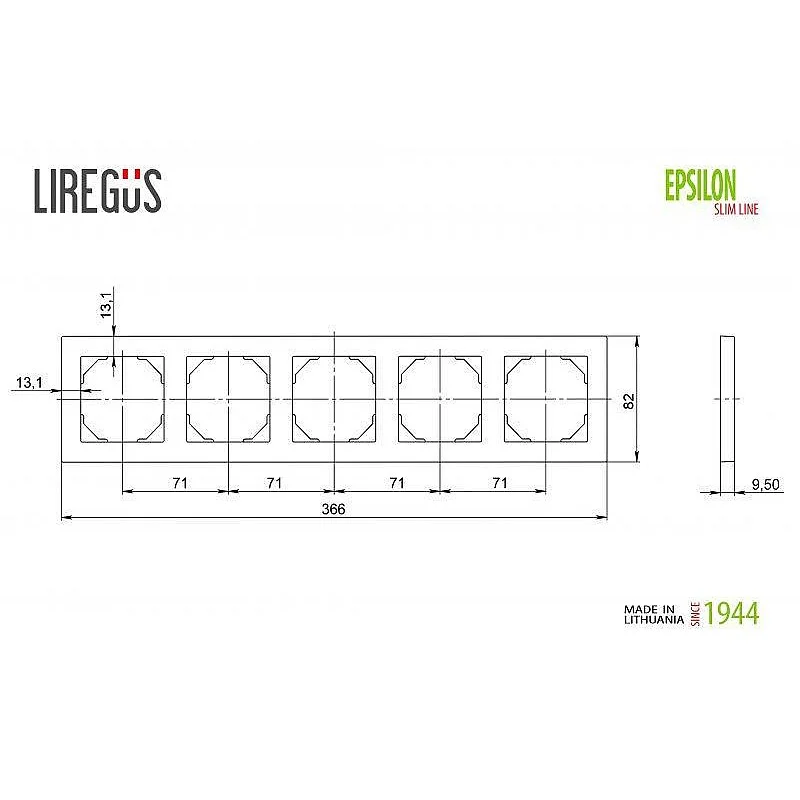 Penkiavietis rėmelis LIREGUS EPSILON. metalo spalvos Penkiavietis rėmelis LIREGUS EPSILON. metalo spalvos