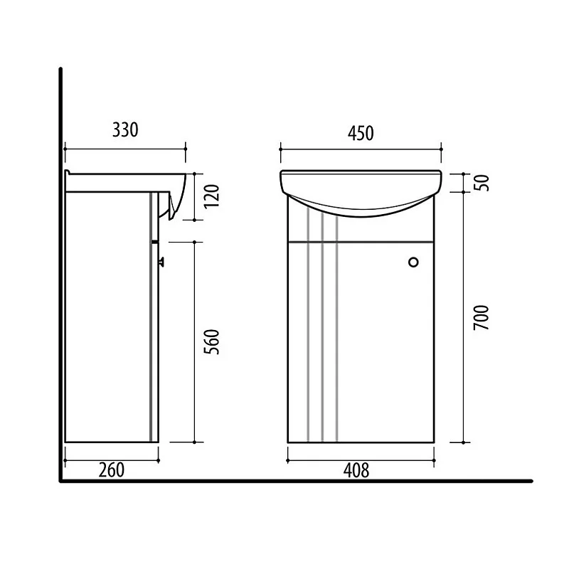 VANNAS SKAPĪTIS SA44 AR 45 CM IZLIETNI (RIVA) VANNAS SKAPĪTIS SA44 AR 45 CM IZLIETNI (RIVA)
