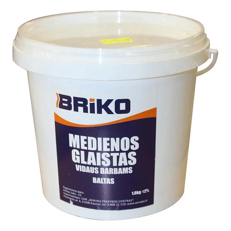 Baltos spalvos medienos glaistas Briko. 1.6 kg