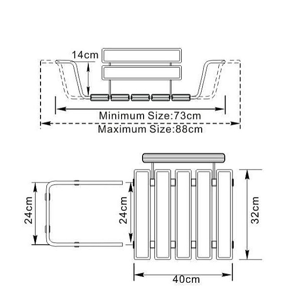 BATHROOM SEAT WITH BACK BS-03 WHITE 73–