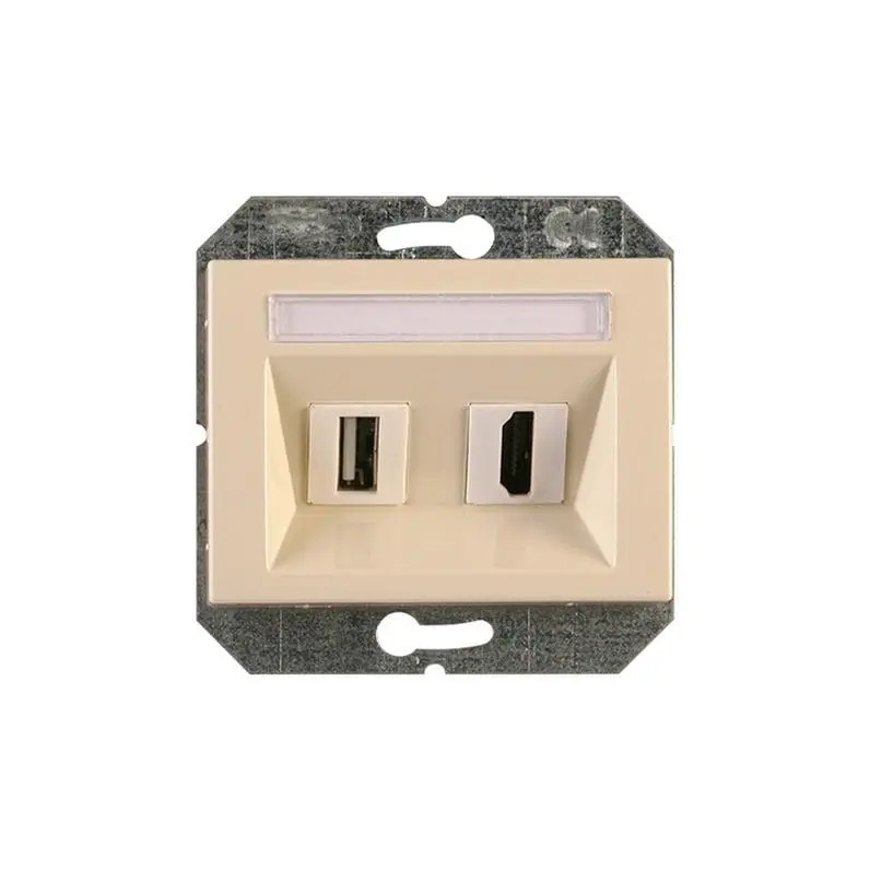 USB ir HDMI lizdas VILMA XP500. dramblio kaulo spalvos USB ir HDMI lizdas VILMA XP500. dramblio kaulo spalvos