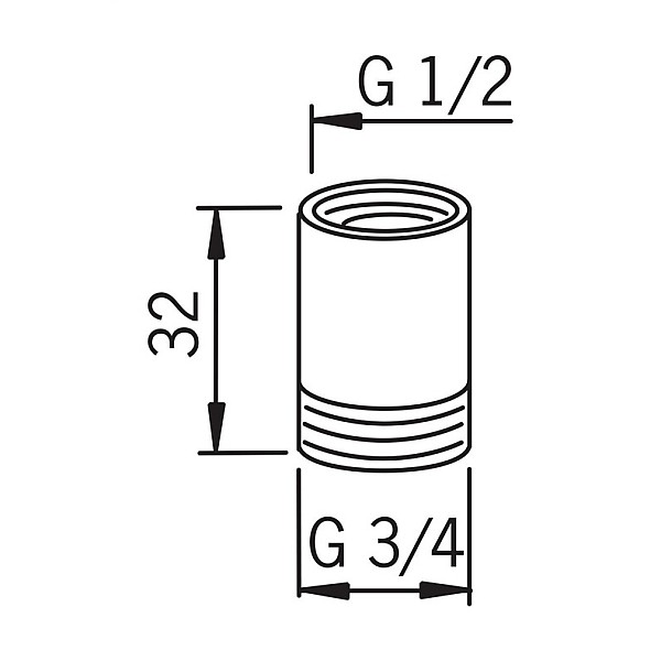 Pāreja nipelis Oras 158691 1/2x3/4MF