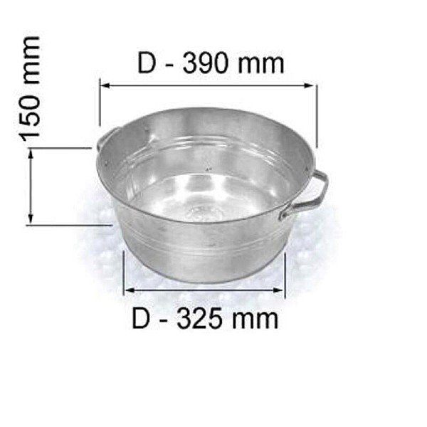 GALVANIZED SMALL TUB 13L 39X15CM