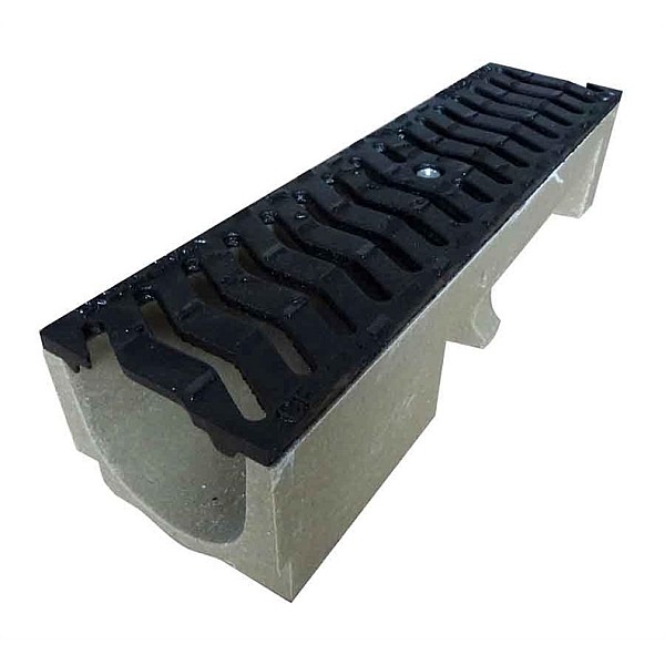 DUCT ELEMENT WITH DUCTILE IRON GRATINGS