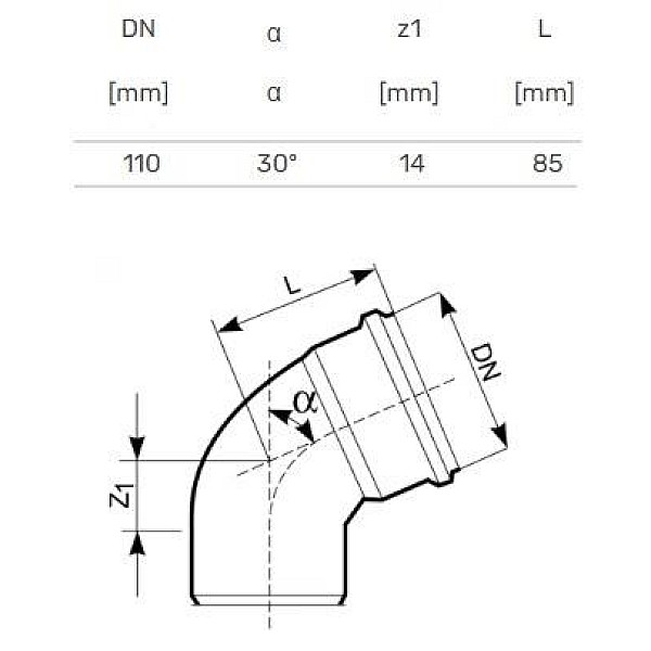 ELBOW EXTERNAL D110X30