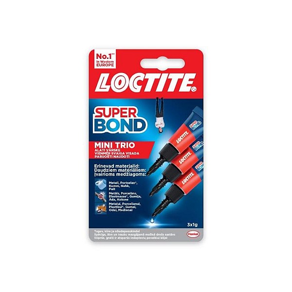 Līme universālā līme Loctite Super Bond Mini Trio. 3 g