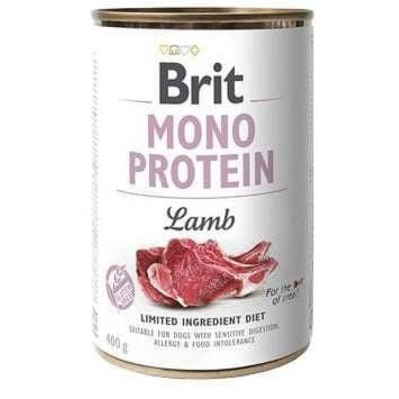 Konservēta suņu barība Brit mono proteīns ar jēra gaļu 400 g