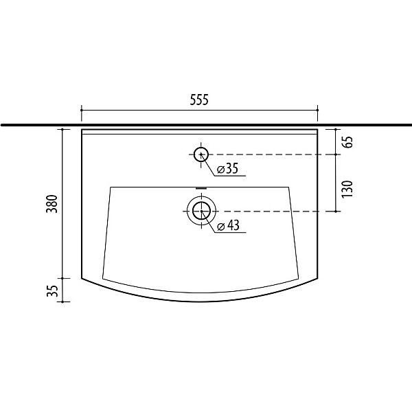 WASHBASIN RIVA55 FOR CABINET SA55-3