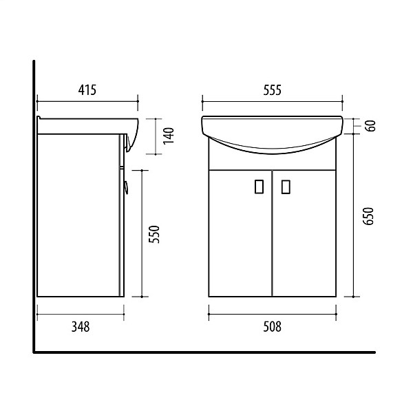 WASHBASIN CABINET SA55-11 SONOMA